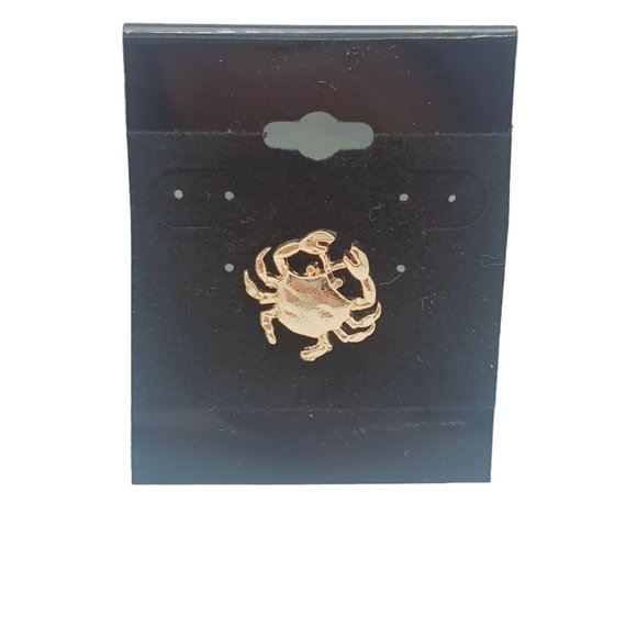 CRAB FIGURAL GOLD CLUTCH PIN BROOCH TIE TACK LAPEL BROACH GOLDTONE VTG Ballou - Picture 11 of 13
